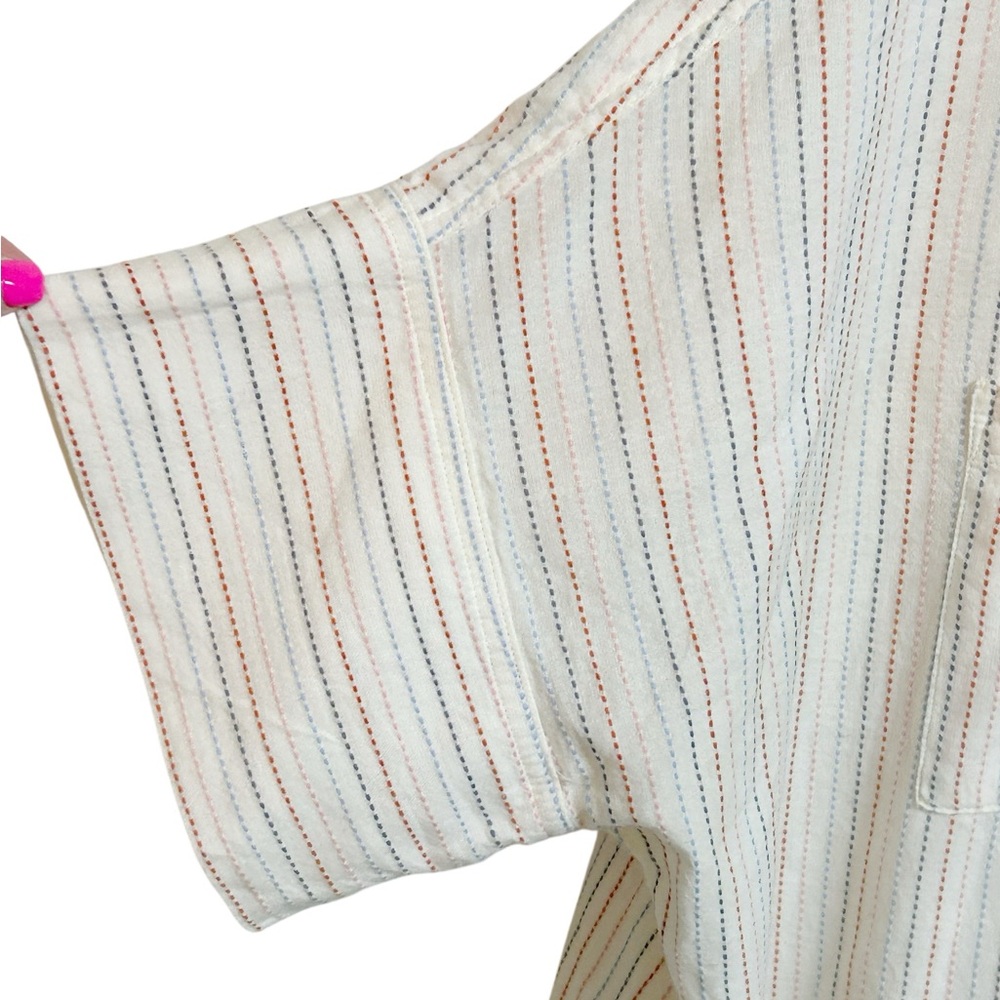 Madewell Cream Striped Button-Up Shirt - Picture 7 of 11